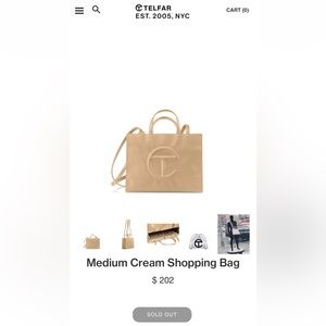 Medium cream Telfar shopping bag